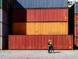 Container yard workers
