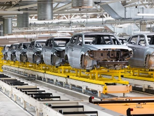 Cars being built
