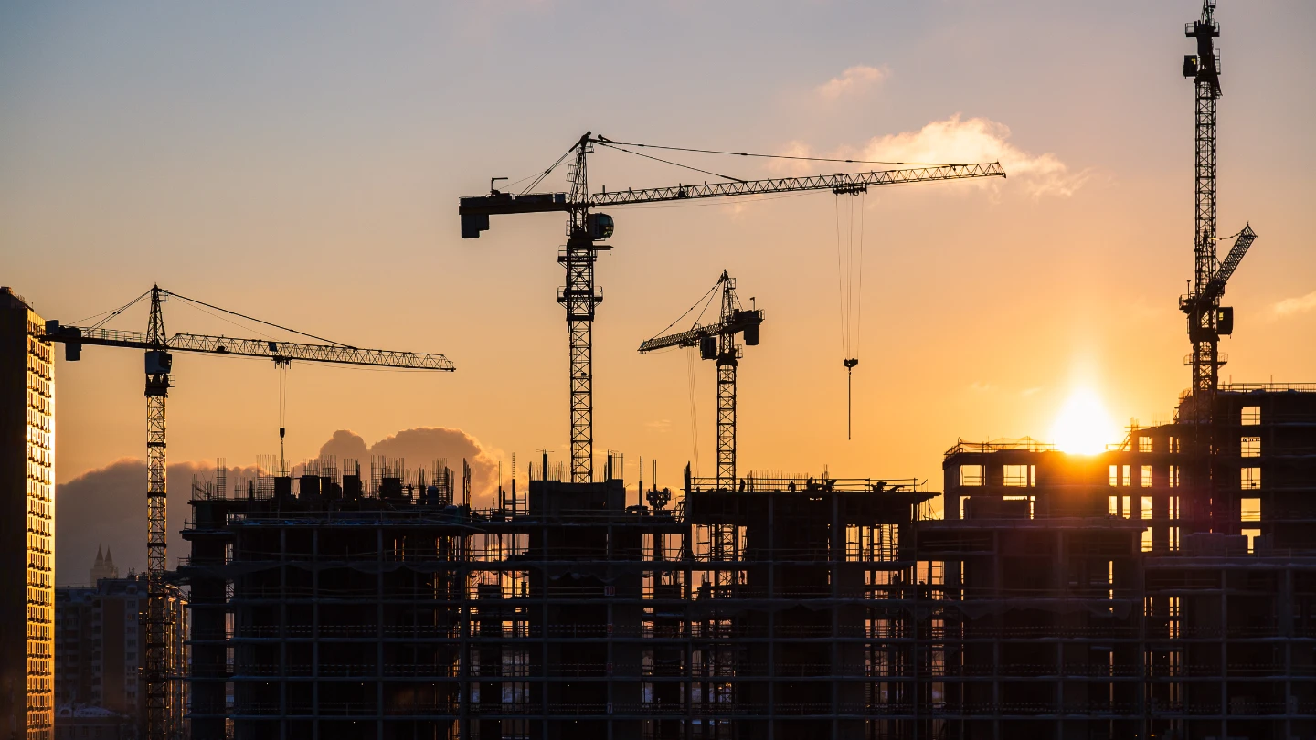 infrastructure development construction sunset